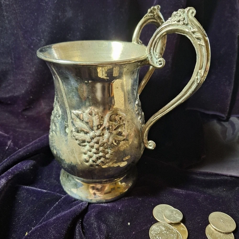 Silver Ornate Double-Handled Spoon Cup